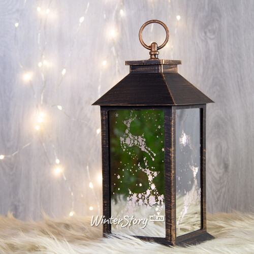 Рождественский фонарь Санты - Сказочные Олени 31 см Kaemingk