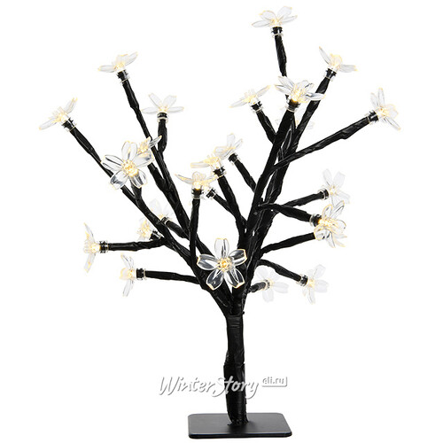 Светодиодное деревце на батарейке Вишенка 25 см, 25 теплых белых LED ламп, таймер Kaemingk