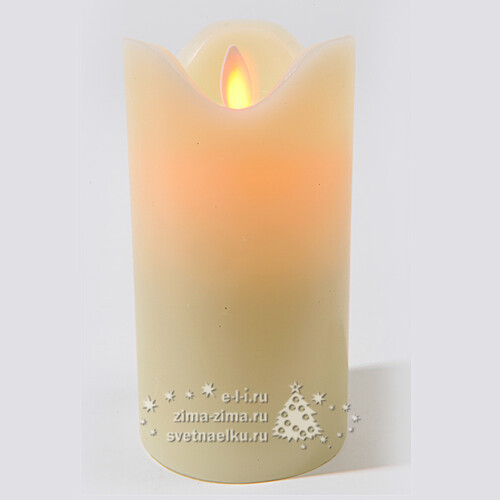 Светодиодная свеча восковая Живое Пламя, 15 см, кремовый, батарейка Kaemingk