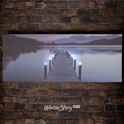Светодиодная картина Вечер у Озера 100*40 см на батарейках Kaemingk