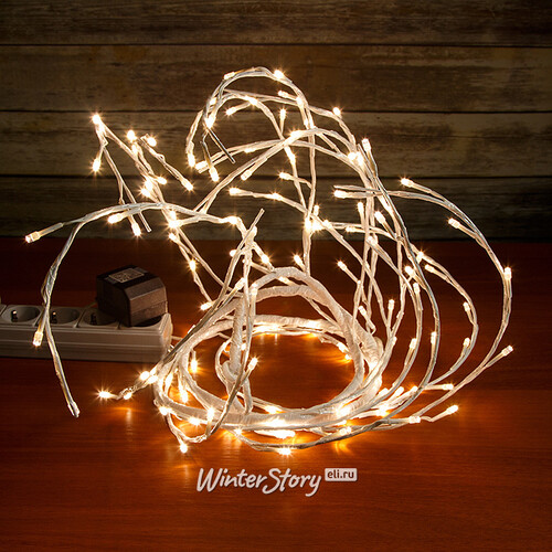 Ветка - лиана Ледяная Ива, 300 см, 288 LED ламп, теплый белый Kaemingk