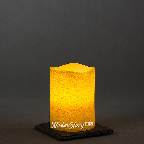 Светильник свеча восковая 10*7.5 см золотая на батарейках, таймер Kaemingk