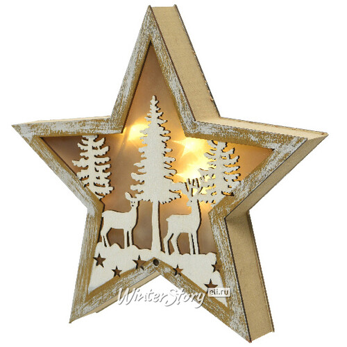 Новогодний светильник Звезда - Милые Друзья 24 см на батарейках, 5 LED ламп Kaemingk