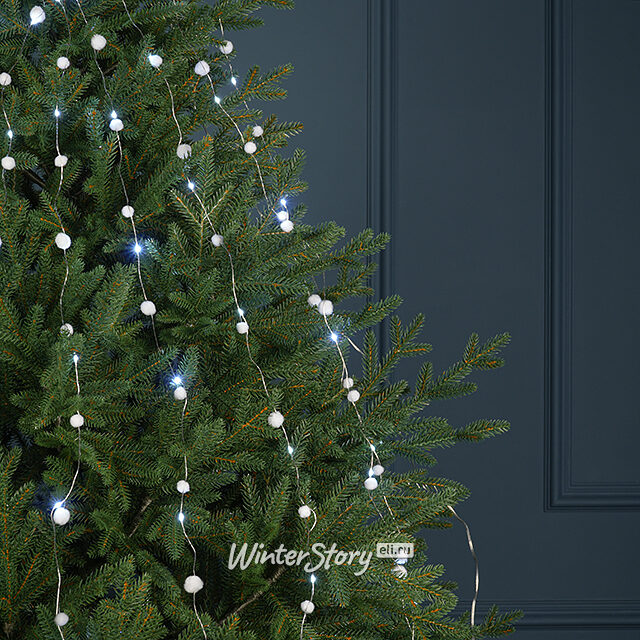 Гирлянда Лучи Росы - Снегопад 10*1.35 м, 100 холодных белых микро LED ламп, серебряная проволока, IP20 Kaemingk