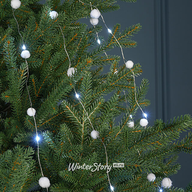 Гирлянда Лучи Росы - Снегопад 10*1.35 м, 100 холодных белых микро LED ламп, серебряная проволока, IP20 Kaemingk