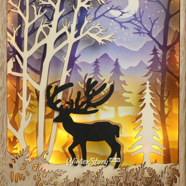 Декоративный светильник Сказочная Ночь - Олень 30*24 см, на батарейках, 12 LED ламп Kaemingk