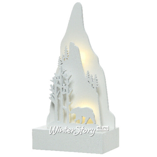 Новогодний светильник Альпийские Истории - Медведь 15*8 см на батарейках, 2 LED лампы Kaemingk