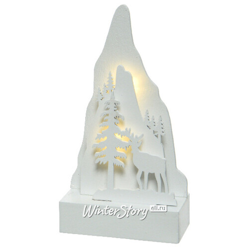 Новогодний светильник Альпийские Истории - Олень 15*8 см на батарейках, 2 LED лампы Kaemingk
