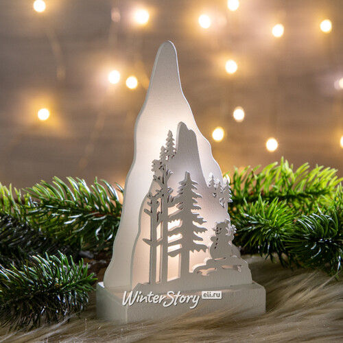 Новогодний светильник Альпийские Истории - Снеговик 15*8 см на батарейках, 2 LED лампы Kaemingk