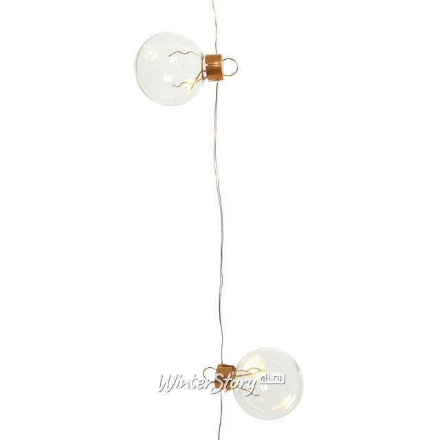 Светодиодная гирлянда на батарейках Christmas Balls 2.65 м, 20 теплых белых мини LED ламп, медная проволока, IP20 Kaemingk
