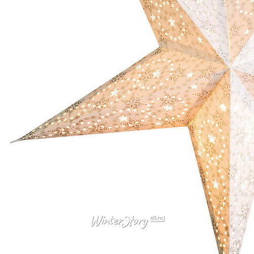 Звезда светящаяся из бумаги, 60 см, бело-серебряная Kaemingk