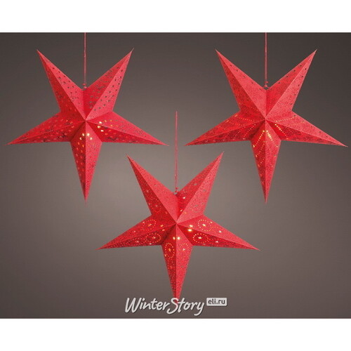 Звезда светящаяся из бумаги, 60 см, красная Kaemingk