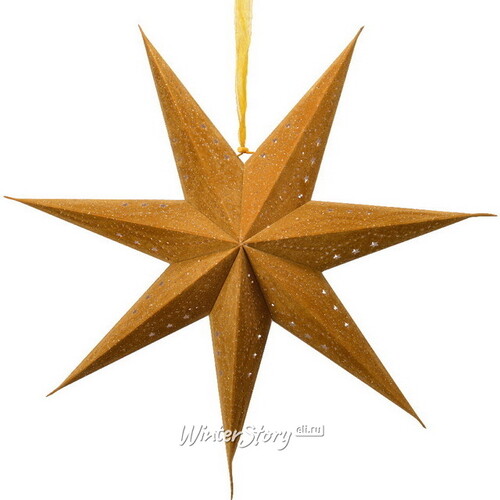 Бумажная звезда-фонарик Velvet Nova Gold 60 см Kaemingk