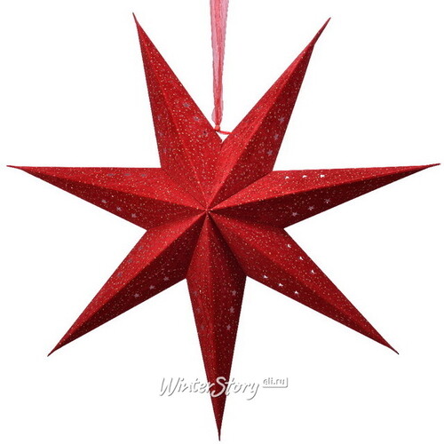 Бумажная звезда-фонарик Velvet Nova Red 60 см Kaemingk