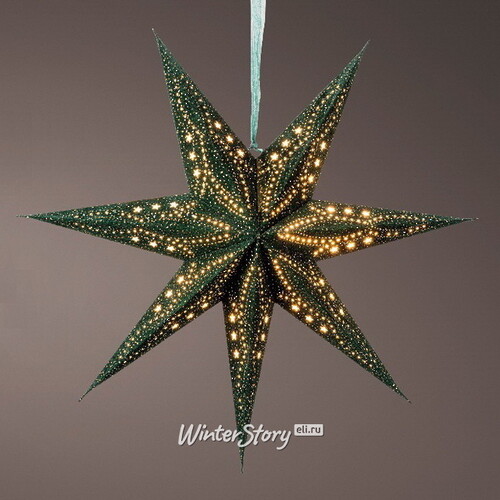 Бумажная звезда-фонарик Velvet Nova Emerald - Stars 60 см Kaemingk