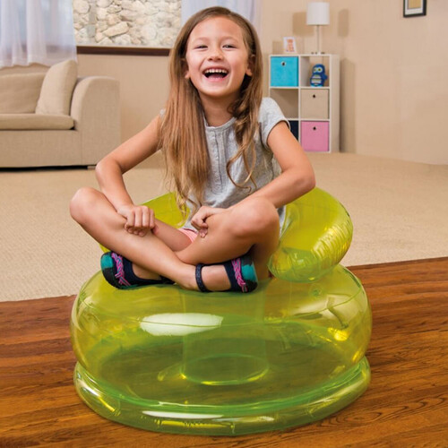 Детское надувное кресло Цветное настроение 66*42 см зеленое INTEX