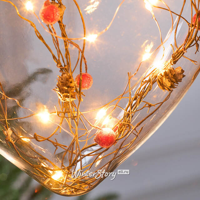 Подвесной светильник на канате Della Foresta 80*20 см, 15 теплых белых микро LED ламп, на батарейках, IP20 Kaemingk