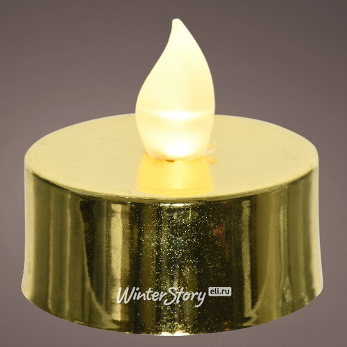 Чайная светодиодная свеча Ла Валле золотая 6 шт, на батарейках Kaemingk