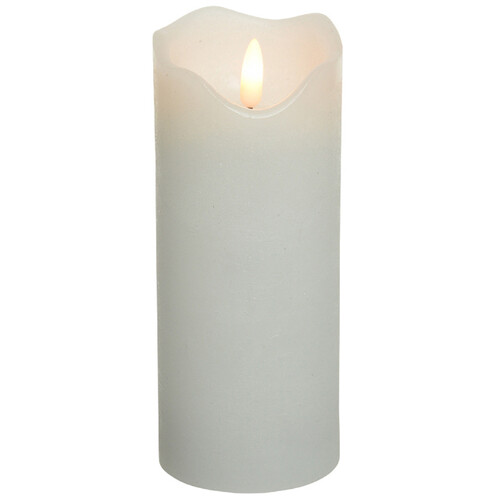 Светодиодная свеча с имитацией пламени Стелла 17 см белая восковая на батарейках Kaemingk