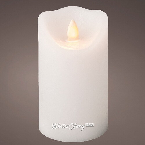 Светодиодная свеча с имитацией пламени Elody White 12 см, на батарейках, таймер Kaemingk