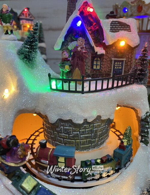 Светящаяся композиция Christmas Village: Время Подарков 26*20 см, с движением и музыкой Kaemingk