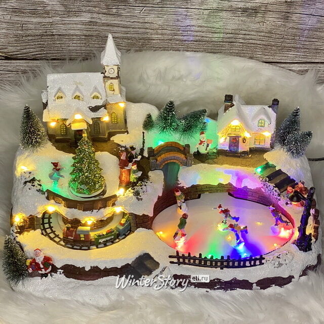 Светящаяся композиция Деревушка Винтервилль 41*26 см, с движением и музыкой Kaemingk