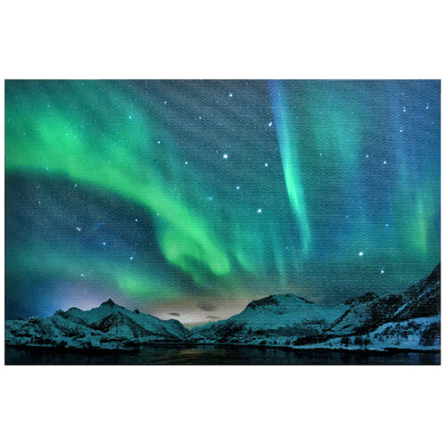 Светодиодная картина Северное сияние в Норвегии 58*38 см с оптоволоконной и LED подсветкой, на батарейках Kaemingk