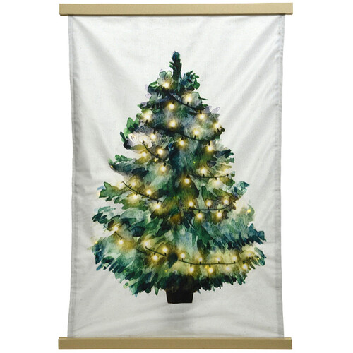 Светящаяся елка на стену Christmas Lights 112*75 см, 38 теплых белых LED ламп, USB кабель Kaemingk