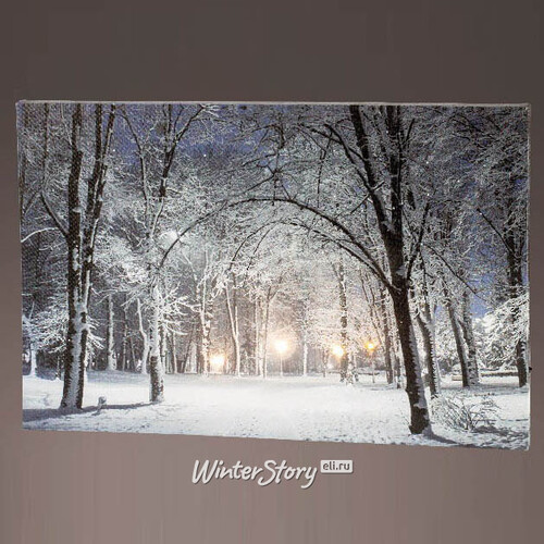 Светодиодная картина Snowfall in Baden 58*38 см, на батарейках Kaemingk