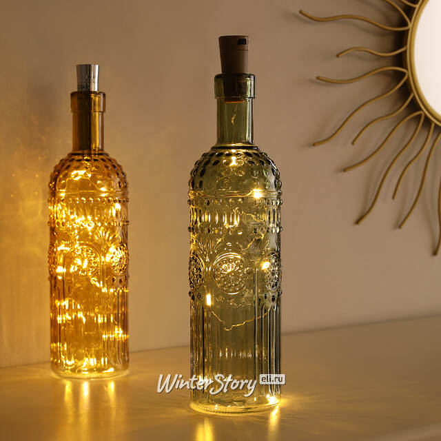 Набор гирлянд-пробок для бутылки Lights of Dreams, 8 теплых белых LED ламп, 6 шт, на батарейках, IP20 Kaemingk