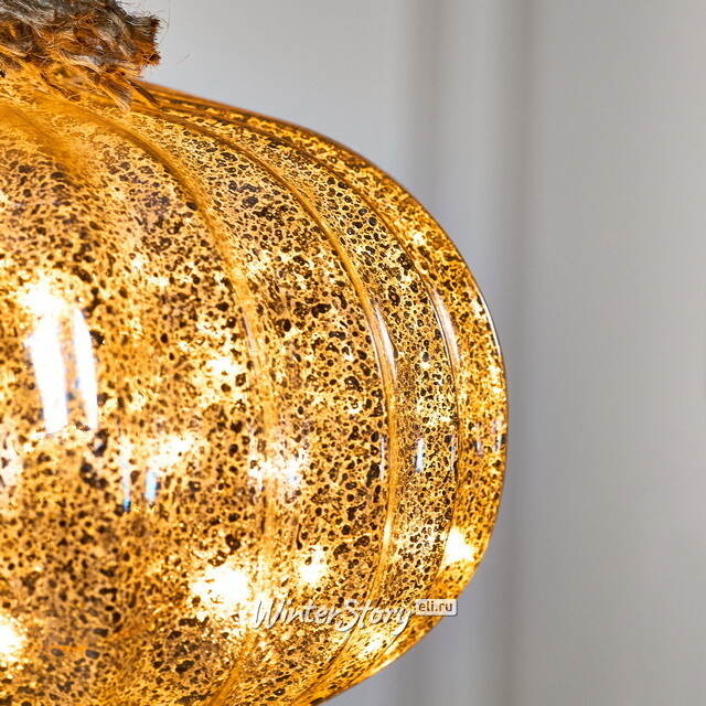 Подвесной светильник Луковка - Голд 21*20 см, 15 микро LED ламп, таймер, на батарейках, стекло  Kaemingk