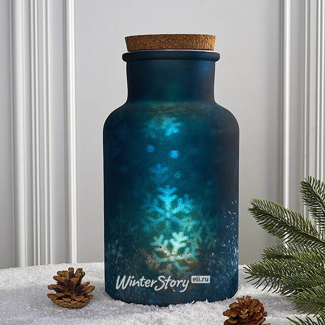 Декоративный светильник Snow Waltz 26 см голубой, 15 теплых белых LED ламп, на батарейках Kaemingk (Кейминг)