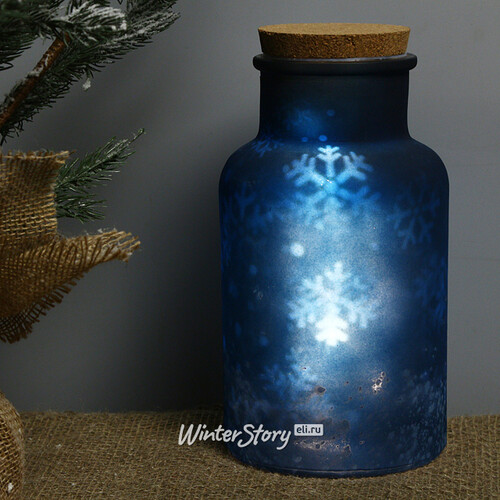 Декоративный светильник Snow Waltz 26 см голубой, 15 теплых белых LED ламп, на батарейках Kaemingk