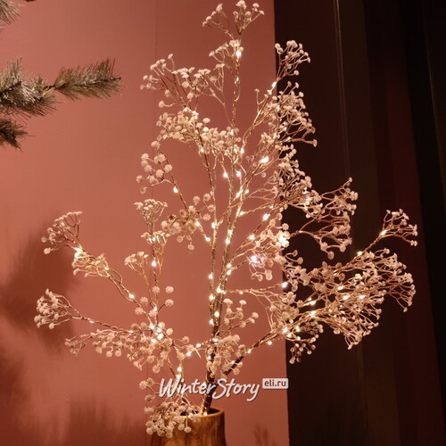 Светящаяся ветка для декора Gypsophila 120 см, 100 теплых белых микро LED ламп, IP20 Kaemingk