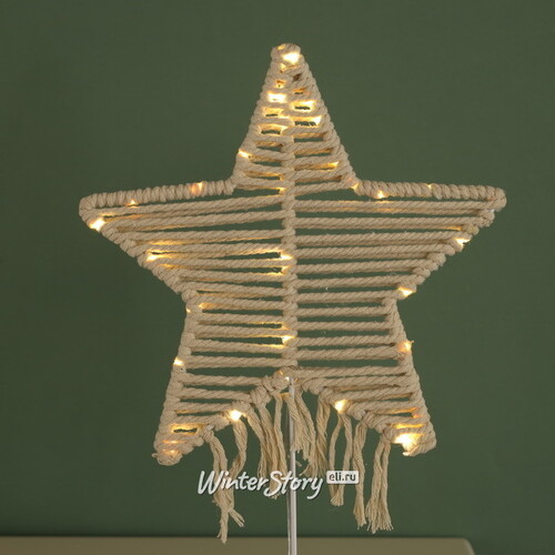 Декоративный светильник Звезда Айдахо 40*28 см, 30 теплых белых микро LED ламп, на батарейках, IP20 Kaemingk