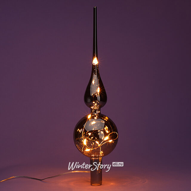 Светящаяся елочная верхушка Frotelli 31 см дымчатая, 10 теплых белых LED ламп Kaemingk