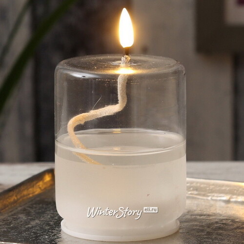 Светодиодная свеча с имитацией пламени Эриче 14 см на батарейках, таймер, стекло Kaemingk