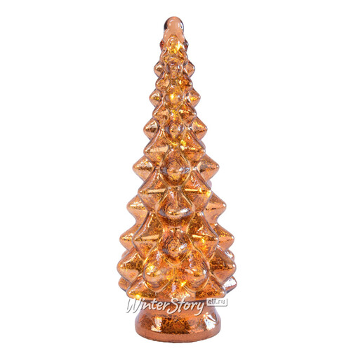 Новогодний светильник Елочка - Amber Cone 39 см, 10 LED ламп, на батарейках Kaemingk