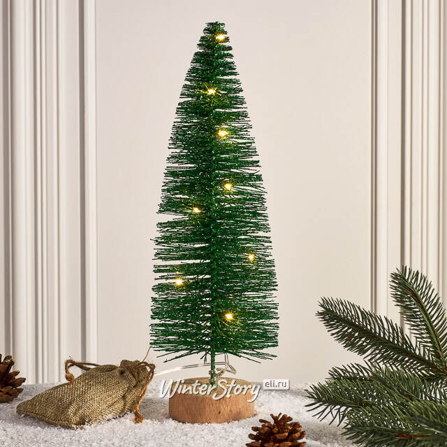 Декоративная светящаяся елка Green Taffy 30 см, на батарейках Kaemingk