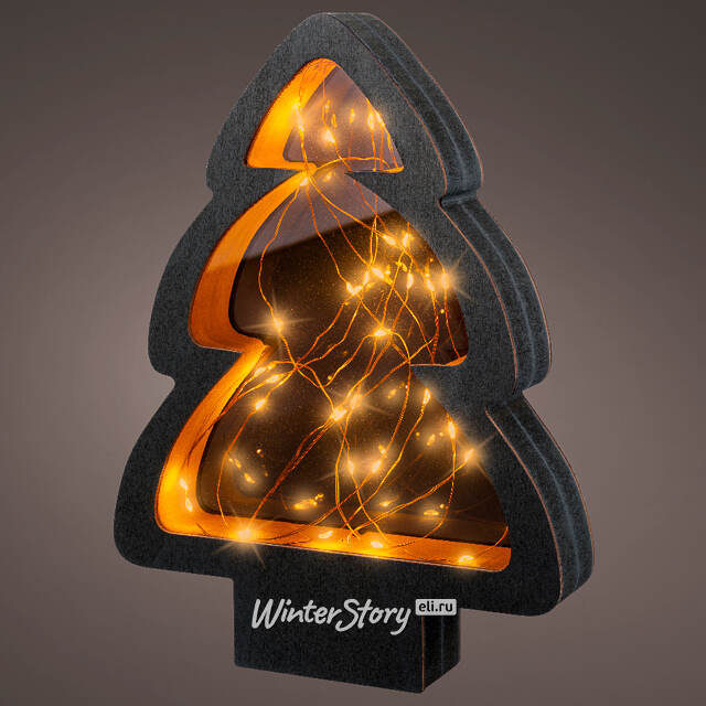 Новогодний светильник Елка Night light 28*21 см, 40 теплых белых микро LED ламп, на батарейках, IP20 Kaemingk