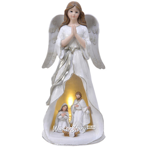Декоративная статуэтка Ангел - Рождественское Чудо 25 см, с подсветкой, на батарейках Kaemingk