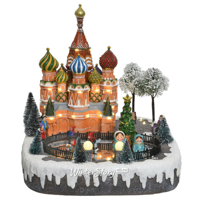 Светящаяся композиция Московский Собор 31*29*27 см, с движением и музыкой Kaemingk