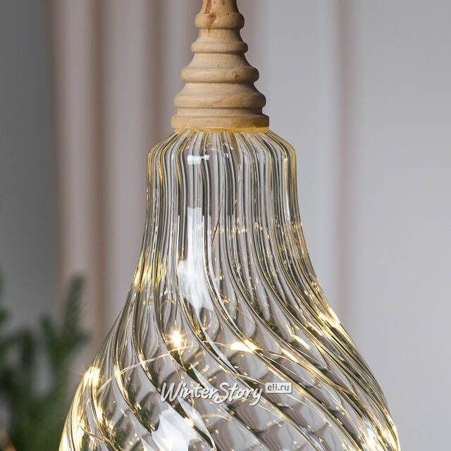 Подвесной светильник Лампочка Bradberry 16 см, 12 микро LED ламп, на батарейках, стекло Kaemingk