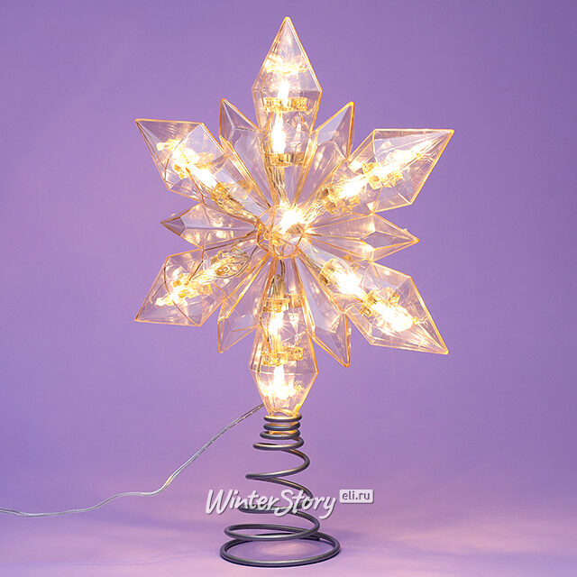 Верхушка на елку Снежинка Флориэна 30 см, с подсветкой Kaemingk (Кейминг)