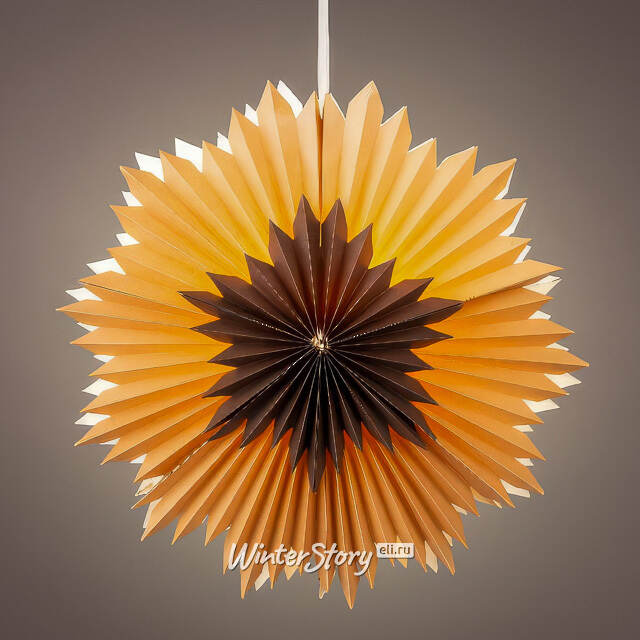 Светящаяся звезда из бумаги Сольфрид 60 см, 6 теплых белых LED ламп, таймер, IP20 Kaemingk (Кейминг)