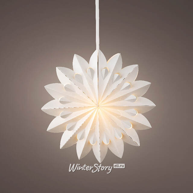 Подвесной светильник из бумаги Eirwen 60 см, теплые белые LED лампы, таймер, IP20 Kaemingk