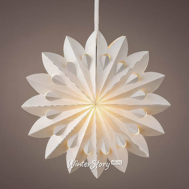 Подвесной светильник из бумаги Eirwen 60 см, теплые белые LED лампы, таймер, IP20 Kaemingk