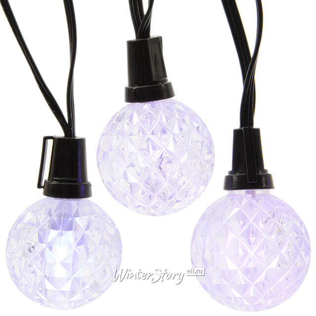 Гирлянда из лампочек Радужные огни 12 ламп RGB LED 5.5 м, черный ПВХ, IP44 Kaemingk