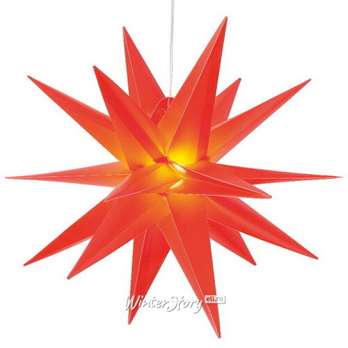 Подвесной светильник Звезда - Christmas in Prague 30 см, теплая белая LED подсветка, на батарейках, IP44 Kaemingk