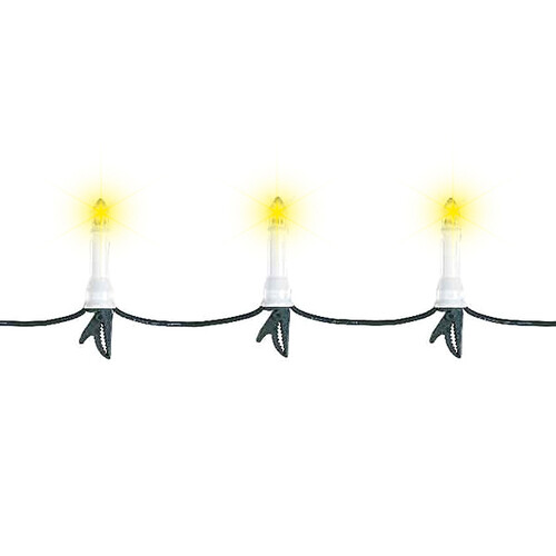 Гирлянда Свечи, 15 свечей на клипсах, 7 м, черный ПВХ, IP44 Kaemingk